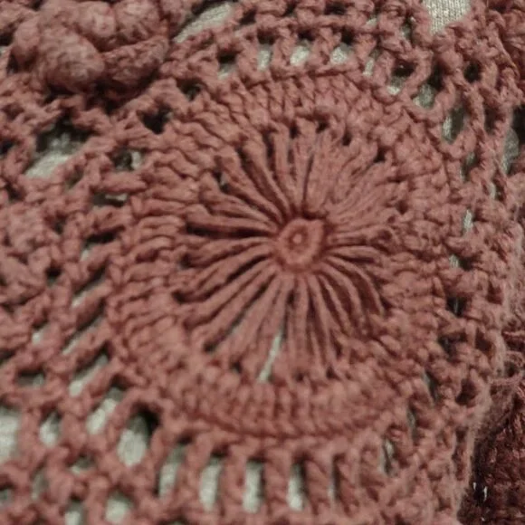 CROQUET CLUB VINTAGE Y2K RAMIE/COTTON CROCHET SWEATER CROPPED BOHO  SIZE 18/20 - Picture 5 of 13